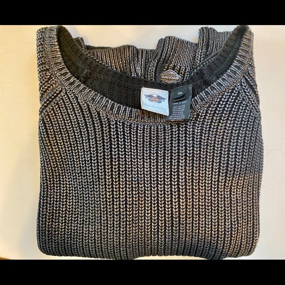 NWOT Stunning Harley-Davidson Silver Knit Sweater - Picture 10 of 10